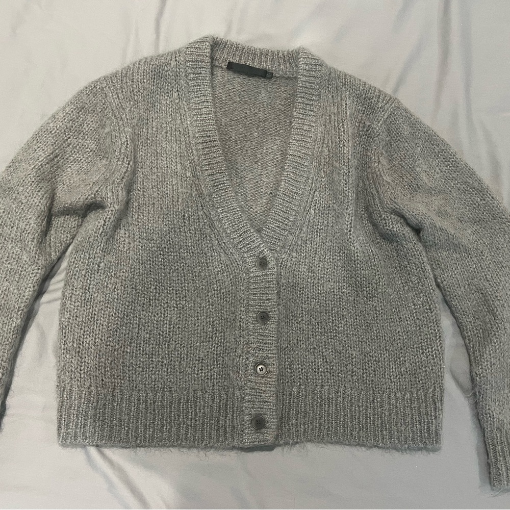 Jenni Kayne Gray Cardigan Sweater V-Neck